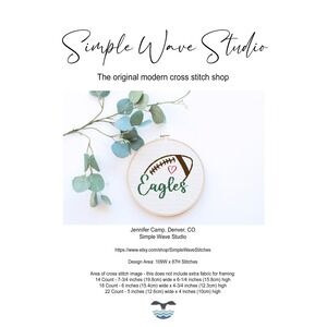 Eagles Football‎ Counted Cross Stitch Pattern Chart